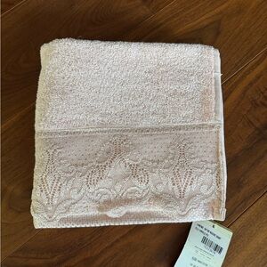 [Linens] Light Powder Pink Towel with Lace Detail